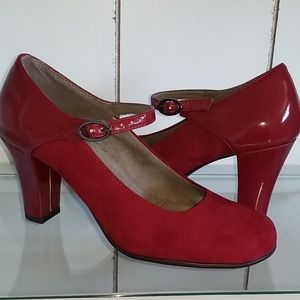 Aerosoles Role With It Red Patent Mary Jane Heels
